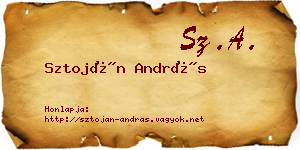 Sztoján András névjegykártya